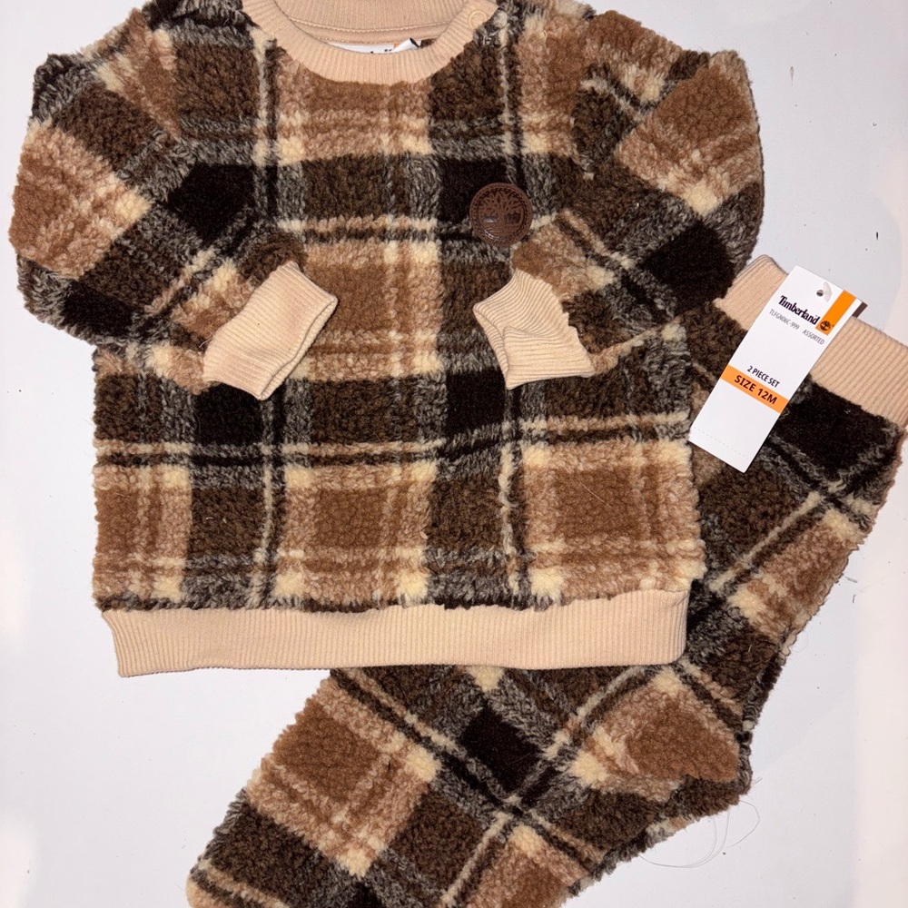 Timberland Brown Plaid Fleece Jacket